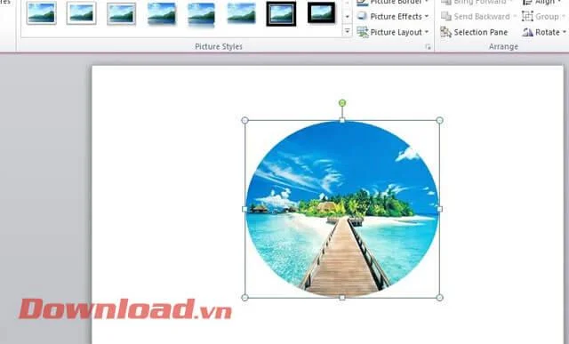 Οδηγίες για την κοπή εικόνων σε κύκλους στο PowerPoint