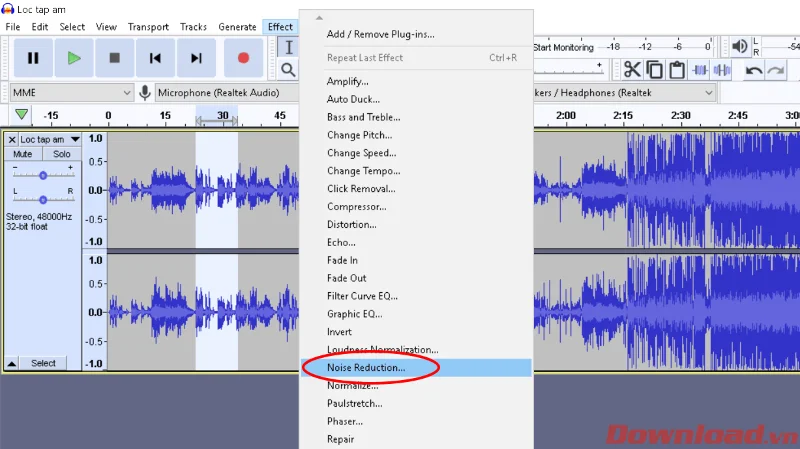 Navodila za filtriranje profesionalnega šuma z Audacity