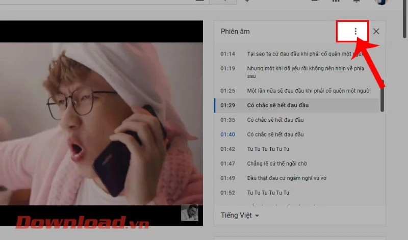 Norādījumi dziesmu tekstu skatīšanai vietnē Youtube