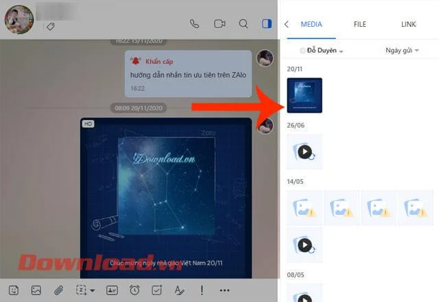 Kako pregledati vse fotografije, videoposnetke, datoteke in povezave v skupni rabi prek Zalo