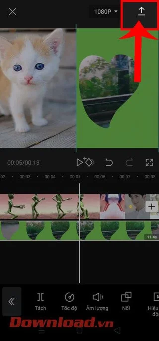 Norādījumi 2&nbsp;videoklipu apvienošanai, kas darbojas paralēli CapCut