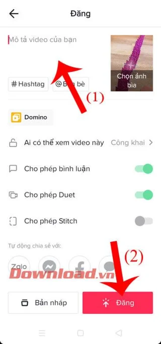 Инструкции за създаване на видеоклипове с ефект на домино в TikTok