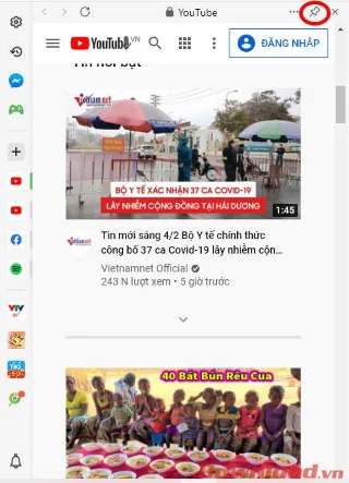 Coc Coc: Navodila, kako gledati Youtube v podoknu stranske vrstice