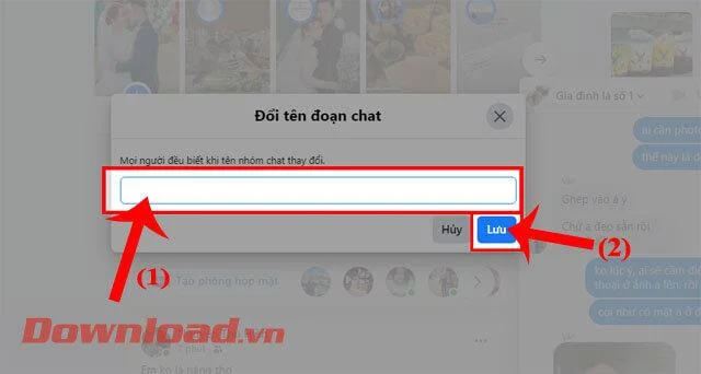 Norādījumi Facebook Messenger tērzēšanas grupas nosaukuma maiņai