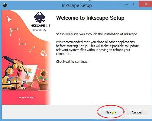 Инструкции за инсталиране на софтуера Inkscape