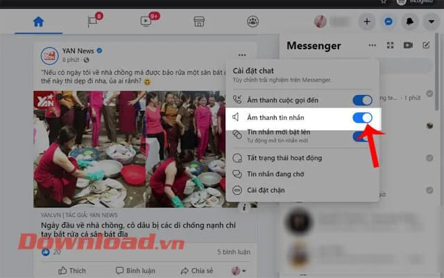 Navodila za izklop zvoka pri klepetu na Facebooku