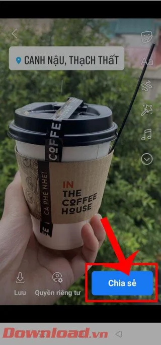 Инструкции за прикачване на местоположение към Facebook Story