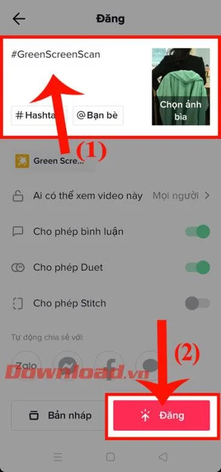 Navodila za vstavljanje ozadja za snemanje videoposnetkov Tik Tok