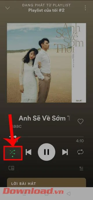 Инструкции за включване/изключване на смесването на песни в Spotify