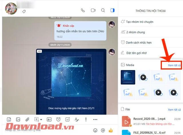 Kako pregledati vse fotografije, videoposnetke, datoteke in povezave v skupni rabi prek Zalo