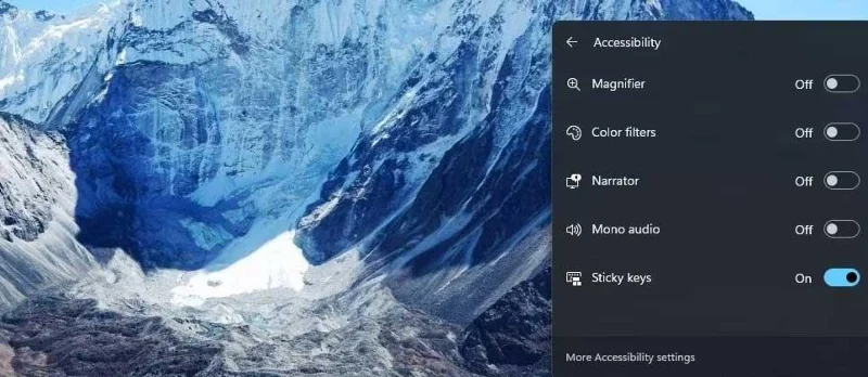 Kako vklopiti/izklopiti Sticky Key v sistemu Windows 11