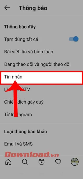 Navodila za izklop obvestil na Instagramu
