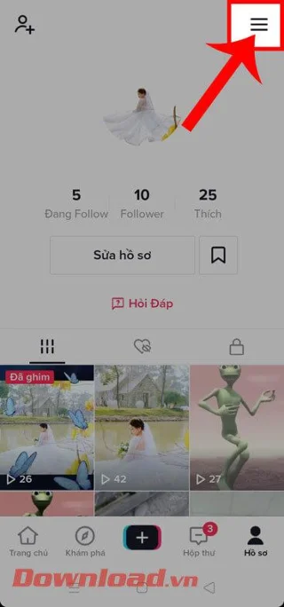 Инструкции за скриване на списък за следване в TikTok