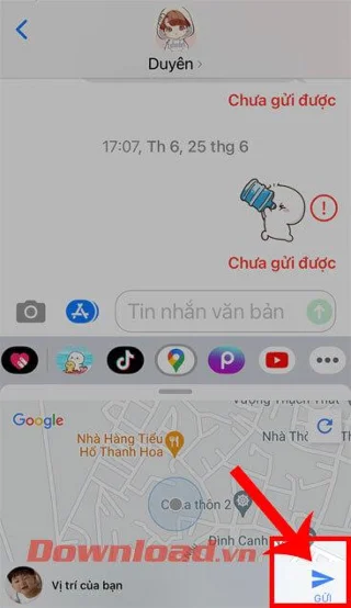Navodila za pošiljanje lokacije Google Maps na iMessage