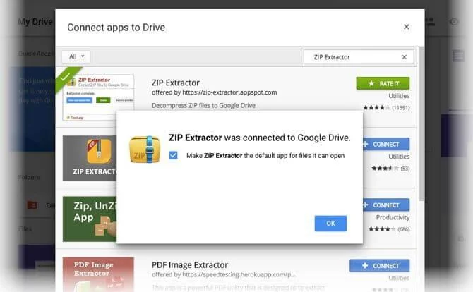 Kā izvilkt ZIP failus Google diskā, vispirms neveicot lejupielādi
