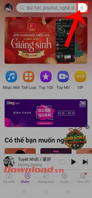 Navodila za iskanje imen glasbe in pesmi z virtualnim pomočnikom na Zing MP3