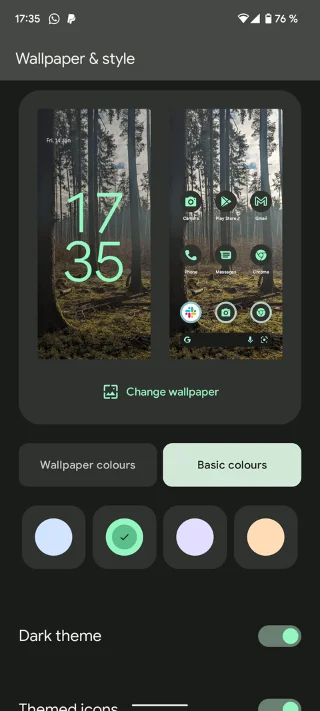 A Material You használata Android 12 rendszeren