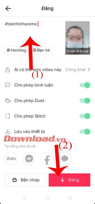 Инструкции за заснемане на видеоклипове за трансформация на аниме в Tiktok