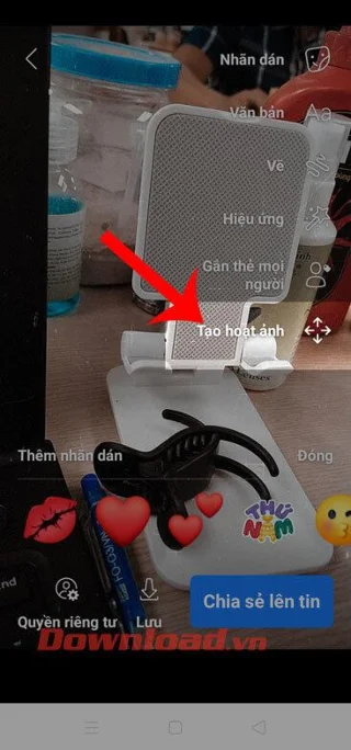Navodila za vstavljanje animacij v Facebook Story