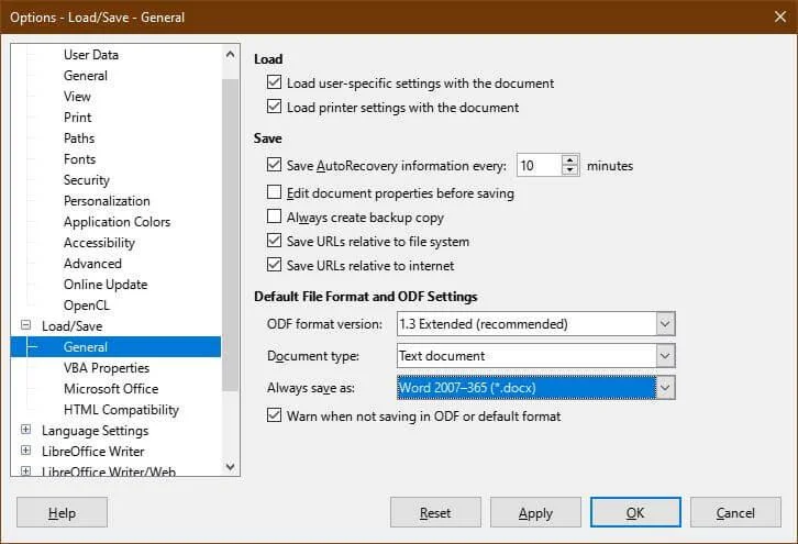 Kā iestatīt LibreOffice Writer tā, lai tas darbotos tāpat kā Microsoft Word