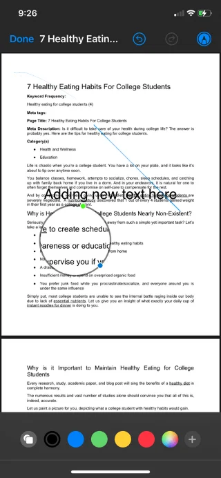 PDF-fájlok szerkesztése iPhone-on a Fájlok alkalmazással