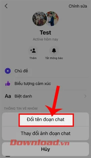 Norādījumi Facebook Messenger tērzēšanas grupas nosaukuma maiņai