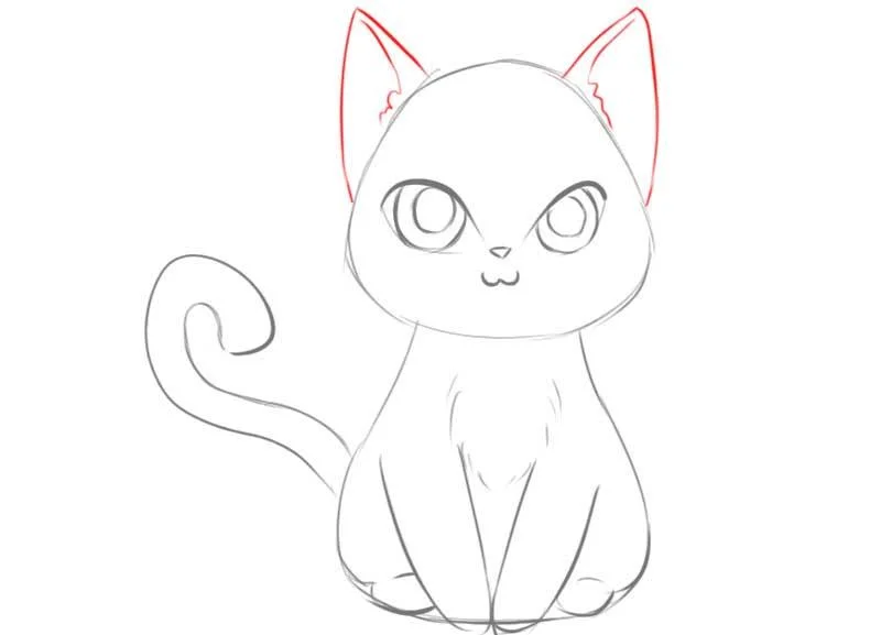 Kā uzzīmēt jauku anime kaķi