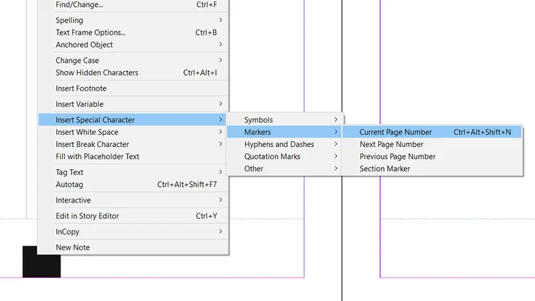 Kako dodati številke strani v Adobe InDesign