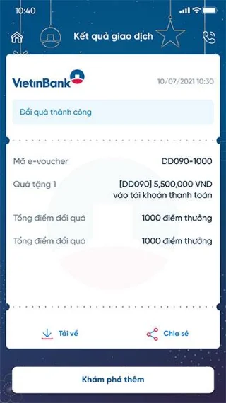 Инструкции за обмен на натрупани точки от Vietinbank