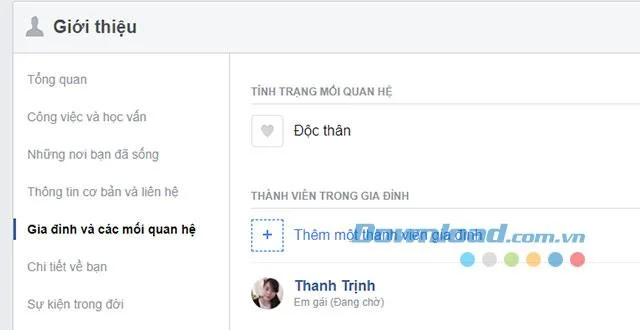 Инструкции за промяна на отношенията във Facebook