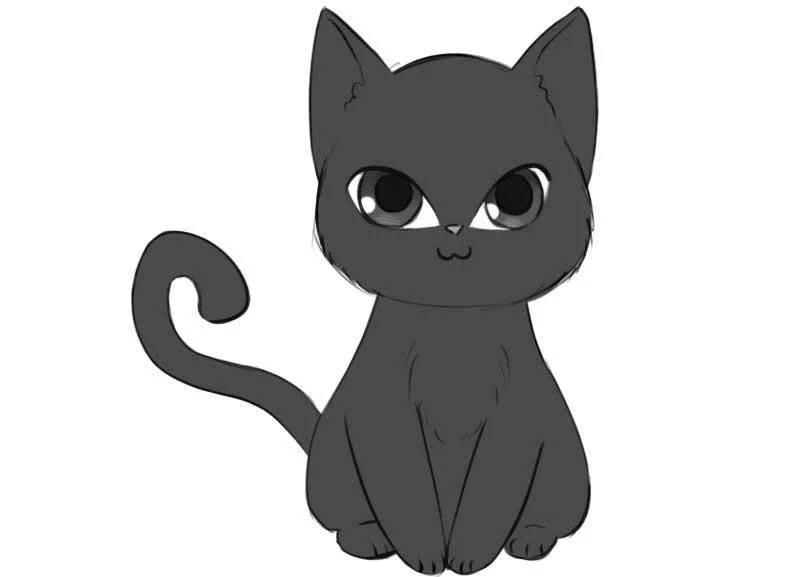 Kā uzzīmēt jauku anime kaķi