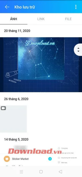 Kako pregledati vse fotografije, videoposnetke, datoteke in povezave v skupni rabi prek Zalo