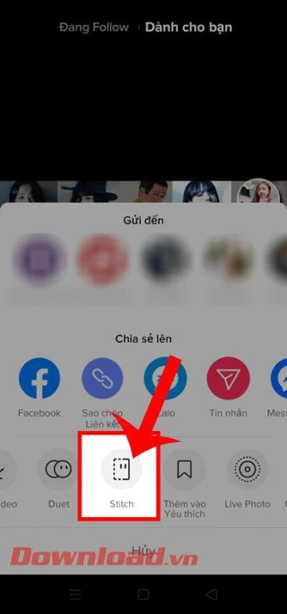 Инструкции за използване на функцията за видеозапис Stitch TikTok