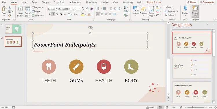 Kā izveidot profesionālas slaidrādes, izmantojot programmu PowerPoint Designer