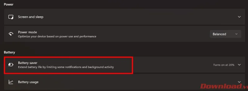 Начини за включване на режима за пестене на батерията на лаптопи с Windows 11