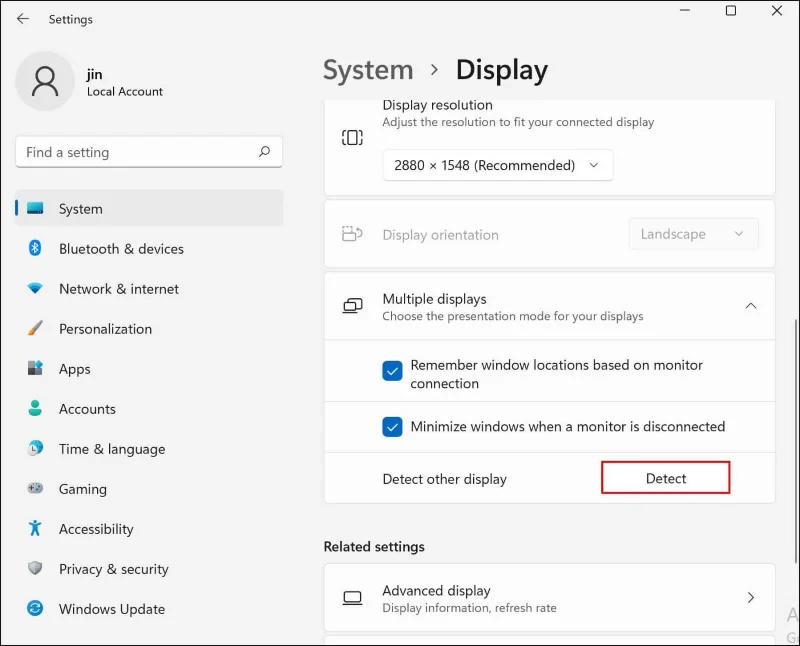 Kako uporabljati več monitorjev v sistemu Windows 11
