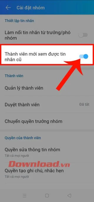 Как да блокирате новите членове да четат стари съобщения в чат групата Zalo
