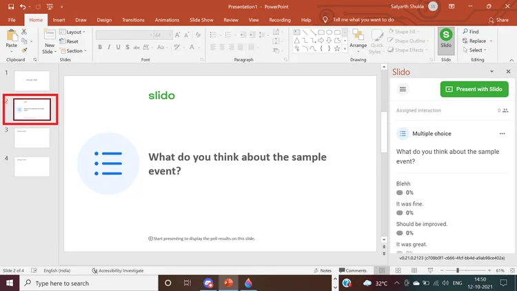 Kako dodati glasovanje in vprašanja in odgovore v PowerPoint s pomočjo Slida