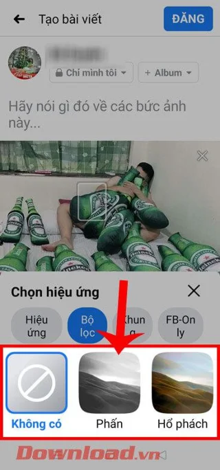 Kako spremeniti barvo fotografije pred objavo na Facebooku