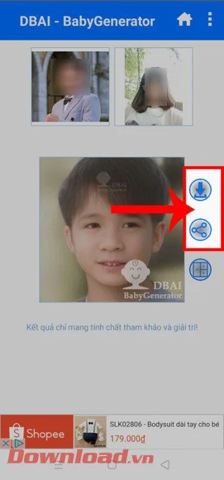 Norādījumi par vecāku seju pārstādīšanu uz bērniem, izmantojot BabyGenerator