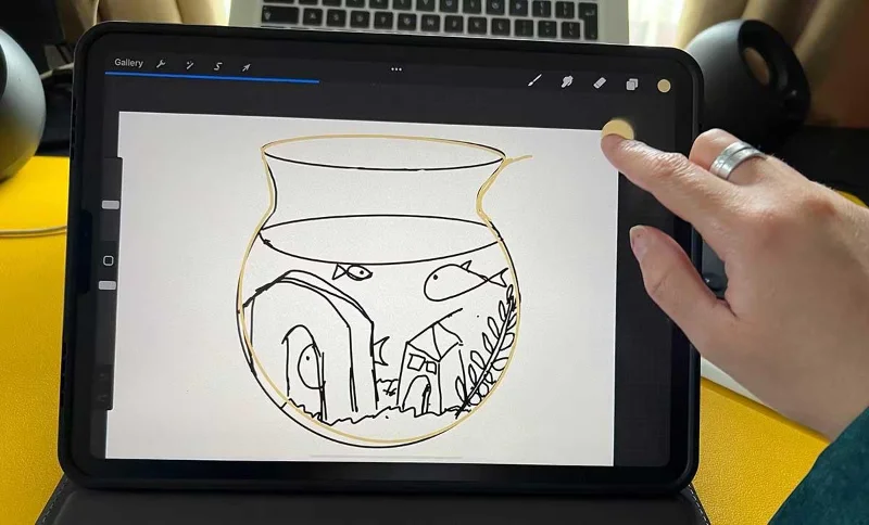 Kako ustvariti učinek izrezanega papirja v Procreate