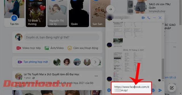 Norādījumi personisko saišu nosūtīšanai, izmantojot Facebook Messenger ziņas