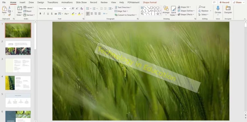 Kako zasukati besedilo in slike v programu Microsoft PowerPoint