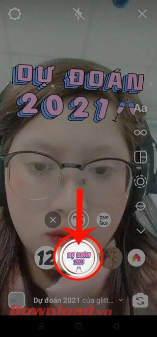 Navodila za snemanje videoposnetkov z učinki »2021 Prediction« na Instagramu