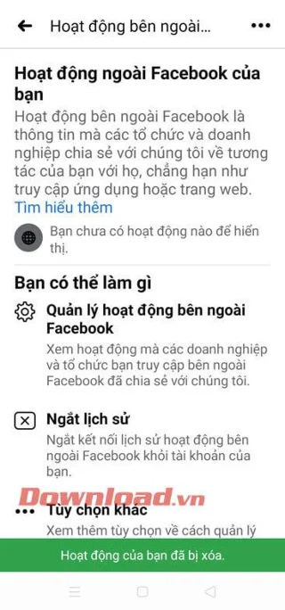 Как да изключите функцията за проследяване на външна активност на Facebook