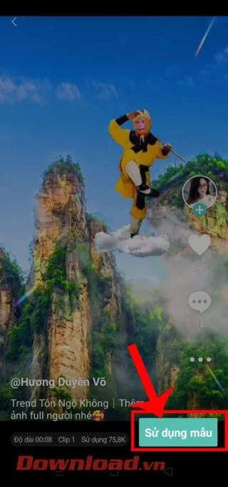 Navodila za ustvarjanje videa, ki leti kot Sun Wukong na CapCut