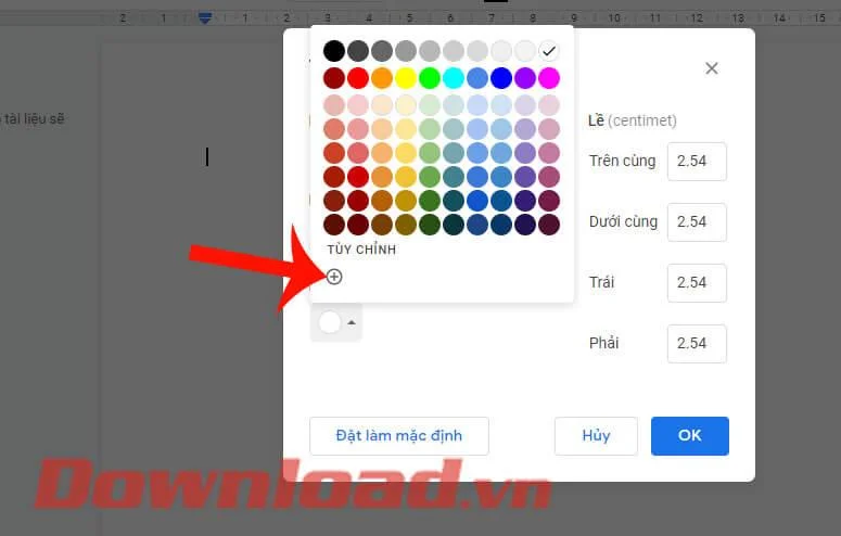 Инструкции за промяна на цвета на фона на страницата в Google Документи