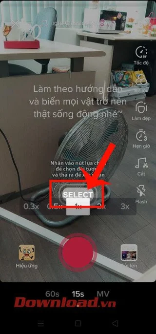 Инструкции за заснемане на видеоклипове в TikTok с ефекти на танцуващи обекти