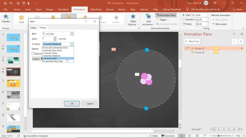 Как да добавите Spin ефект в PowerPoint