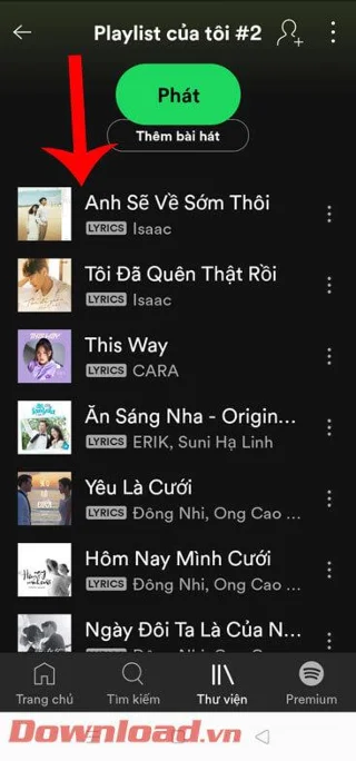 Инструкции за включване/изключване на смесването на песни в Spotify